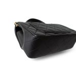 Black Lambskin Quilted Mini Top Handle Antique Gold Hardware - Image 10