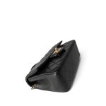Black Lambskin Quilted Mini Top Handle Antique Gold Hardware - Image 9