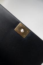Black Lambskin Quilted New Medium Boy Bag Aged Gold Hardware - Image 8
