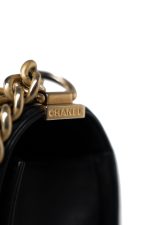 Black Lambskin Quilted New Medium Boy Bag Aged Gold Hardware - Image 12