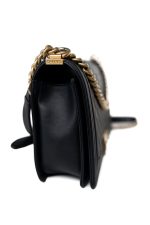 Black Lambskin Quilted New Medium Boy Bag Aged Gold Hardware - Image 13
