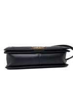 Black Lambskin Quilted New Medium Boy Bag Aged Gold Hardware - Image 15
