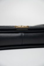 Black Lambskin Quilted New Medium Boy Bag Aged Gold Hardware - Image 16