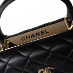Black Lambskin Quilted Trendy CC Small Light Gold Hardware - Image 10