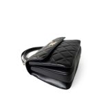 Black Lambskin Quilted Trendy CC Small Light Gold Hardware - Image 8