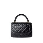 Black Lambskin Quilted Trendy CC Small Light Gold Hardware - Image 5