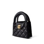 Black Shiny Aged Calfskin Nano Kelly Mini Shopper - Image 8