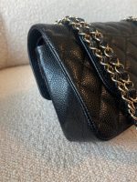 Black Caviar Quilted Classic Double Flap Small Gold Hardware - Image 4