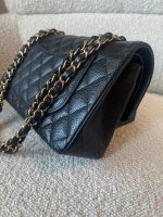 Black Caviar Quilted Classic Double Flap Small Gold Hardware - Image 5