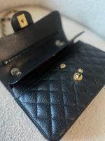 Black Caviar Quilted Classic Double Flap Small Gold Hardware - Image 9