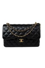 Black Caviar Quilted Jumbo Classic Flap Gold Hardware - Image 3