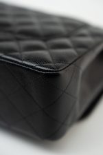 Black Caviar Quilted Jumbo Classic Flap Gold Hardware - Image 13