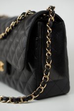 Black Caviar Quilted Jumbo Classic Flap Gold Hardware - Image 4