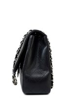 Black Caviar Quilted Jumbo Single Flap Silver Hardware - Image 2