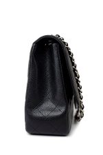 Black Caviar Quilted Jumbo Single Flap Silver Hardware - Image 3