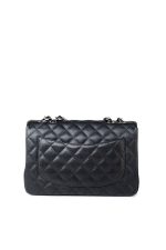 Black Caviar Quilted Jumbo Single Flap Silver Hardware - Image 4