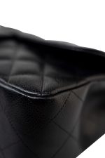 Black Caviar Quilted Jumbo Single Flap Silver Hardware - Image 7