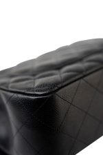 Black Caviar Quilted Jumbo Single Flap Silver Hardware - Image 9