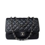 Black Caviar Quilted Jumbo Single Flap Silver Hardware - Image 15