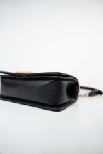 Black Caviar Quilted Old Medium Boy Bag Aged Gold Hardware - Image 4