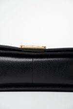 Black Caviar Quilted Old Medium Boy Bag Aged Gold Hardware - Image 6