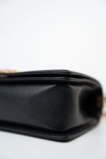 Black Caviar Quilted Old Medium Boy Bag Aged Gold Hardware - Image 7