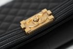 Black Caviar Quilted Old Medium Boy Bag Aged Gold Hardware - Image 13