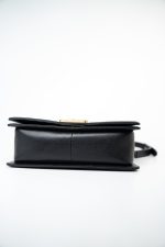 Black Caviar Quilted Old Medium Boy Bag Aged Gold Hardware - Image 19