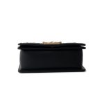 Black Caviar Quilted Small Boy Bag Antique Gold Hardware - Image 2