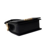 Black Caviar Quilted Small Boy Bag Antique Gold Hardware - Image 6