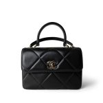 Chanel Black Lambskin Quilted Trendy CC Small Bag Light Gold Hardware - Image 2