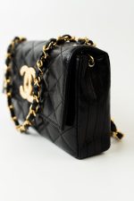 Chanel Vintage Black Lambskin Quilted Beak Tip Single Flap Bag - Image 5