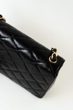 Chanel Vintage Black Lambskin Quilted Beak Tip Single Flap Bag - Image 17