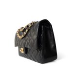 Vintage Black Lambskin Quilted Classic Flap Medium Gold Hardware - Image 17