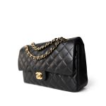 Vintage Black Lambskin Quilted Classic Flap Medium Gold Hardware - Image 20