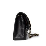 Vintage Black Lambskin Quilted Classic Flap Medium Gold Hardware - Image 7