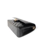 Vintage Black Lambskin Quilted Classic Flap Medium Gold Hardware - Image 13