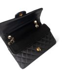 Vintage Black Lambskin Quilted Classic Flap Medium Gold Hardware - Image 14