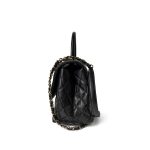 Black Caviar Quilted Coco Handle Medium Light Gold Hardware - Image 7