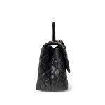 Black Caviar Quilted Coco Handle Medium Light Gold Hardware - Image 6