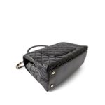 Black Caviar Quilted Coco Handle Medium Light Gold Hardware - Image 12