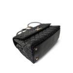 Black Caviar Quilted Coco Handle Medium Light Gold Hardware - Image 13