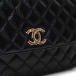 Black Caviar Quilted Coco Handle Medium Light Gold Hardware - Image 14