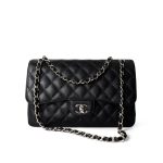 Black Jumbo Caviar Quilted Classic Double Flap SHW - Image 2