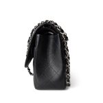 Black Jumbo Caviar Quilted Classic Double Flap SHW - Image 4