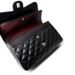 Black Jumbo Caviar Quilted Classic Double Flap SHW - Image 12
