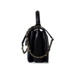 21S Black Lambskin Quilted Small Trendy CC Light Gold Hardware - Image 3