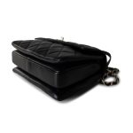 21S Black Lambskin Quilted Small Trendy CC Light Gold Hardware - Image 11