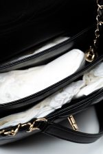 Black Lambskin Quilted Trendy CC Small Light Gold Hardware - Image 14