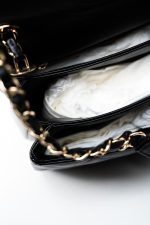 Black Lambskin Quilted Trendy CC Small Light Gold Hardware - Image 15